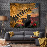 ANZAC Day 2024 Tapestry Silver Fern With A Trumpet Soldier LT01 - Polynesian Pride