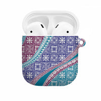 Hawaiian Quilt Pattern AirPods Case Purple Blue Color Mixed LT01 Purple - Polynesian Pride