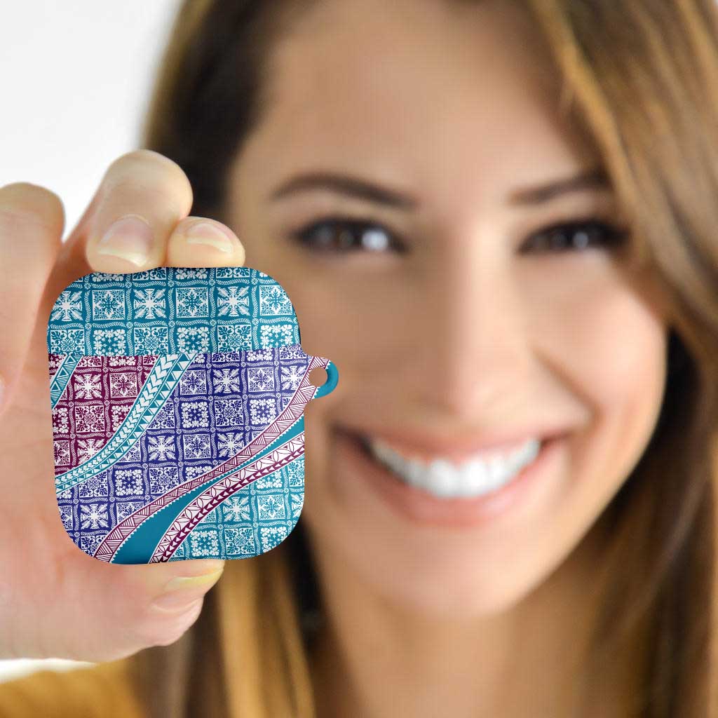 Hawaiian Quilt Pattern AirPods Case Purple Blue Color Mixed LT01 - Polynesian Pride