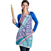 Hawaiian Quilt Pattern Apron Purple Blue Color Mixed LT01 - Polynesian Pride
