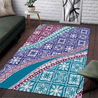 Hawaiian Quilt Pattern Area Rug Purple Blue Color Mixed LT01 Purple - Polynesian Pride