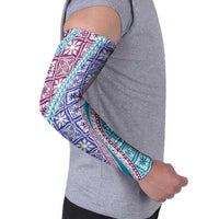 Hawaiian Quilt Pattern Arm Sleeves Purple Blue Color Mixed LT01 - Polynesian Pride
