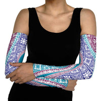 Hawaiian Quilt Pattern Arm Sleeves Purple Blue Color Mixed LT01 - Polynesian Pride