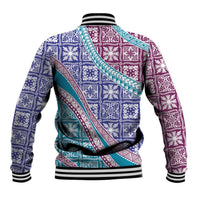 Hawaiian Quilt Pattern Baseball Jacket Purple Blue Color Mixed LT01 - Polynesian Pride