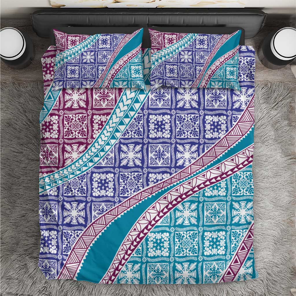 Hawaiian Quilt Pattern Bedding Set Purple Blue Color Mixed LT01 Purple - Polynesian Pride