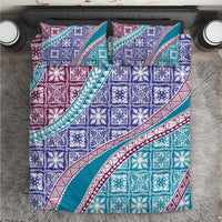 Hawaiian Quilt Pattern Bedding Set Purple Blue Color Mixed LT01 Purple - Polynesian Pride
