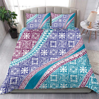 Hawaiian Quilt Pattern Bedding Set Purple Blue Color Mixed LT01 - Polynesian Pride