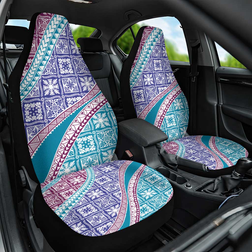 Hawaiian Quilt Pattern Car Seat Cover Purple Blue Color Mixed LT01 One Size Purple - Polynesian Pride