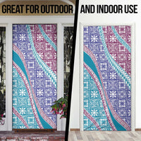 Hawaiian Quilt Pattern Door Cover Purple Blue Color Mixed LT01 - Polynesian Pride