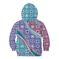 Hawaiian Quilt Pattern Kid Hoodie Purple Blue Color Mixed LT01 - Polynesian Pride