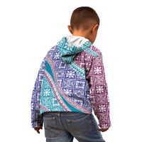 Hawaiian Quilt Pattern Kid Hoodie Purple Blue Color Mixed LT01 - Polynesian Pride