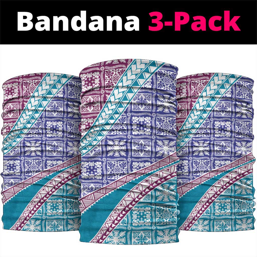 Hawaiian Quilt Pattern Neck Gaiter Purple Blue Color Mixed LT01 package One Size: 25*50cm Purple - Polynesian Pride
