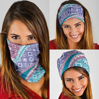 Hawaiian Quilt Pattern Neck Gaiter Purple Blue Color Mixed LT01 - Polynesian Pride
