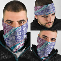 Hawaiian Quilt Pattern Neck Gaiter Purple Blue Color Mixed LT01 - Polynesian Pride