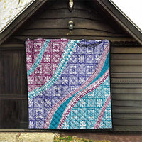 Hawaiian Quilt Pattern Quilt Purple Blue Color Mixed LT01 - Polynesian Pride