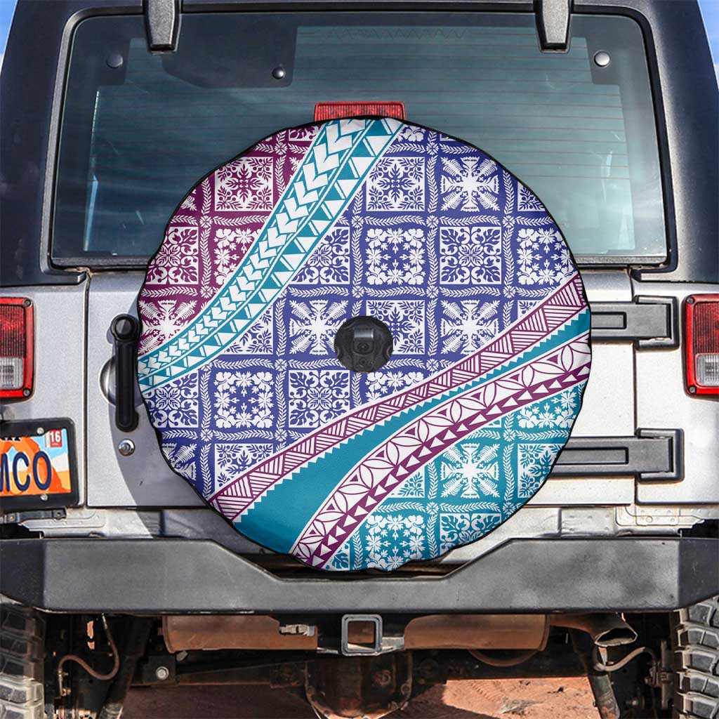 Hawaiian Quilt Pattern Spare Tire Cover Purple Blue Color Mixed LT01 Purple - Polynesian Pride