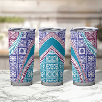 Hawaiian Quilt Pattern Tumbler Cup Purple Blue Color Mixed LT01 - Polynesian Pride