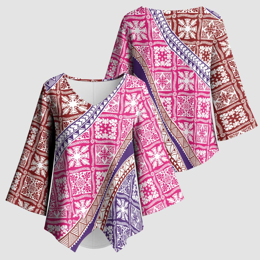 Hawaiian Quilt Pattern Kimono Sleeve Blouse Sweet Color Mixed LT01 - Polynesian Pride