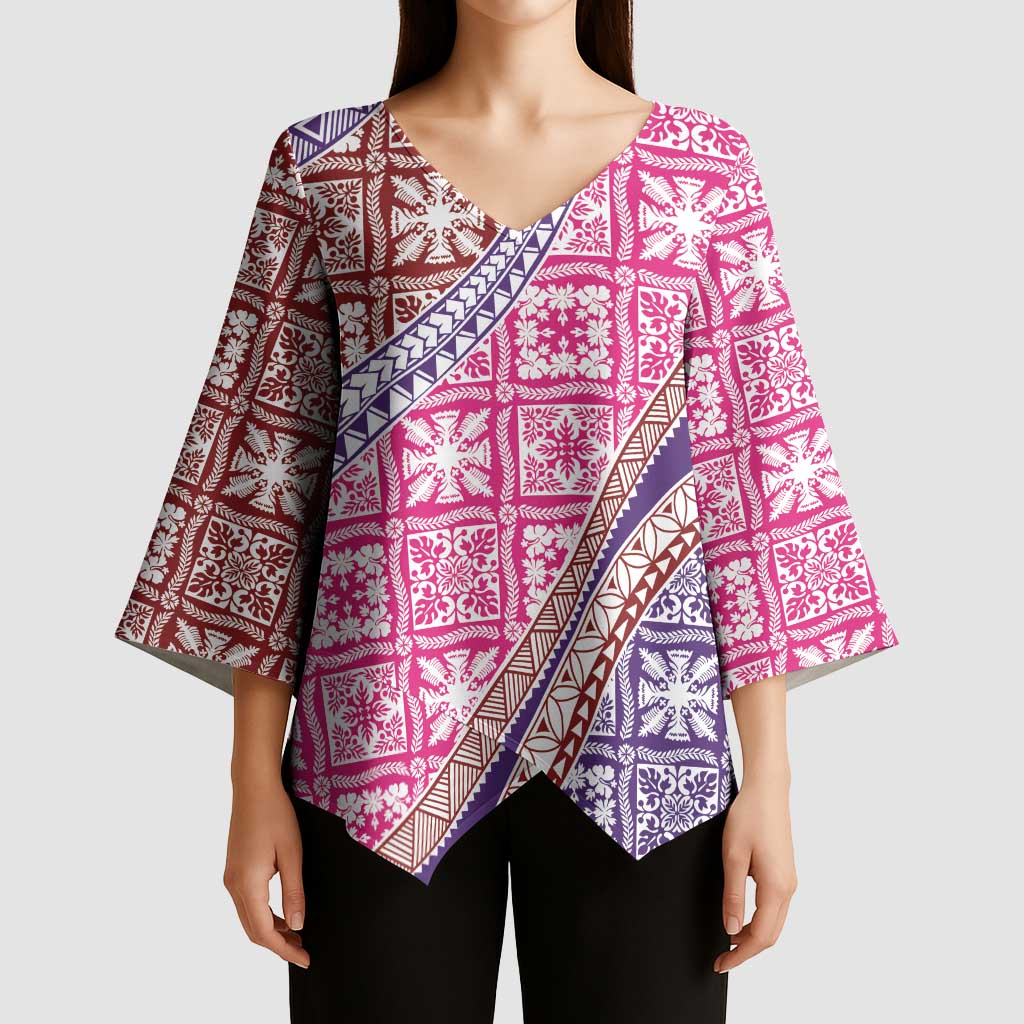 Hawaiian Quilt Pattern Kimono Sleeve Blouse Sweet Color Mixed LT01 - Polynesian Pride