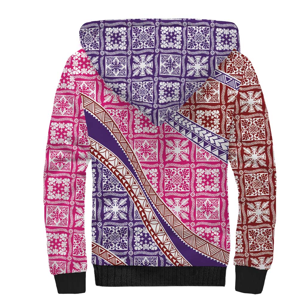 Hawaiian Quilt Pattern Sherpa Hoodie Sweet Color Mixed LT01 - Polynesian Pride