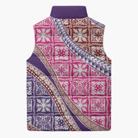 Hawaiian Quilt Pattern Sleeveless Puffer Jacket Sweet Color Mixed LT01 - Polynesian Pride