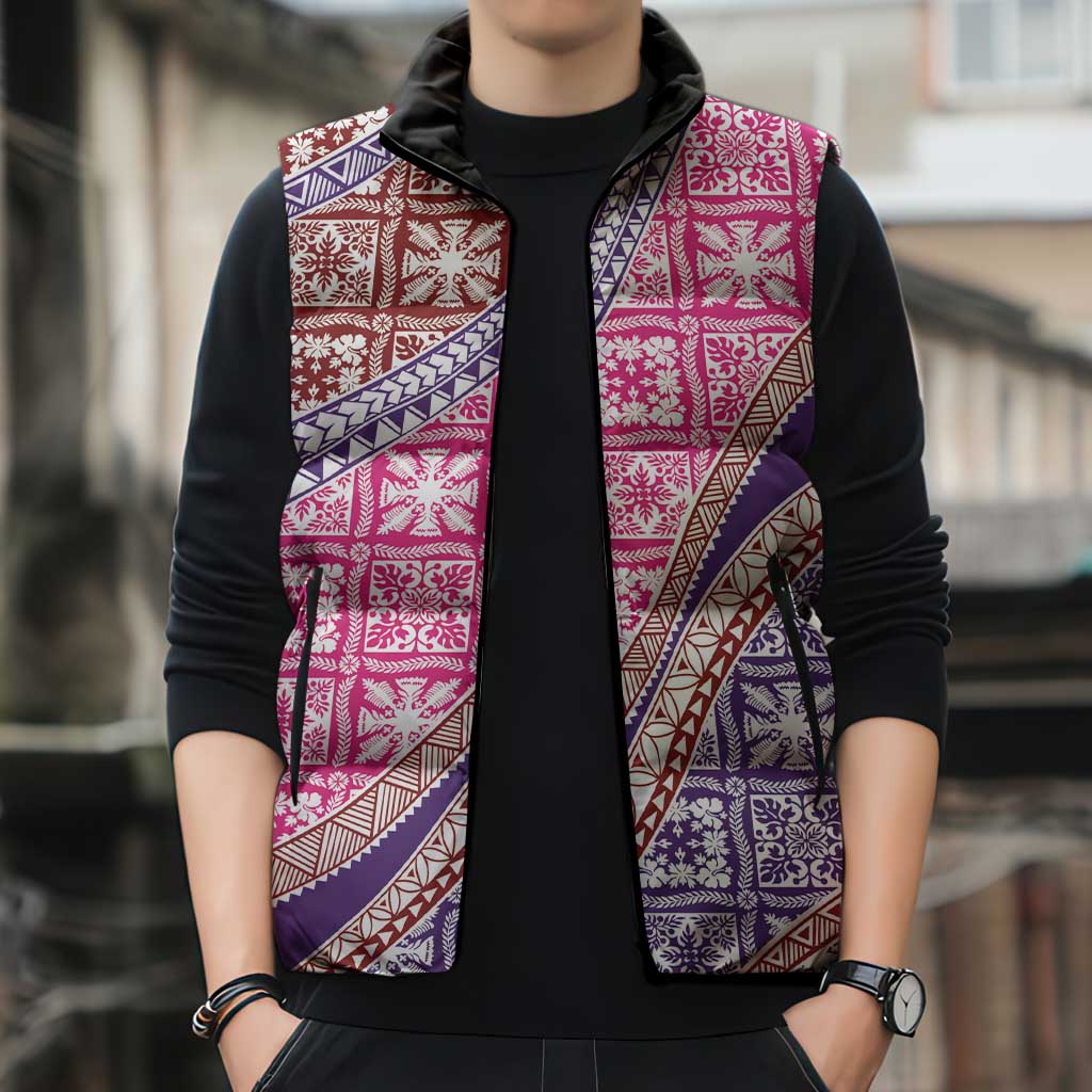 Hawaiian Quilt Pattern Sleeveless Puffer Jacket Sweet Color Mixed LT01 - Polynesian Pride