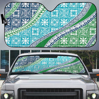 Hawaiian Quilt Pattern Auto Sun Shade Fresh Color Mixed LT01 Green - Polynesian Pride