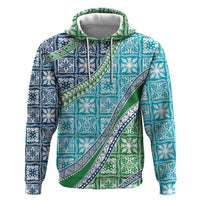 Hawaiian Quilt Pattern Hoodie Fresh Color Mixed LT01 Pullover Hoodie Green - Polynesian Pride