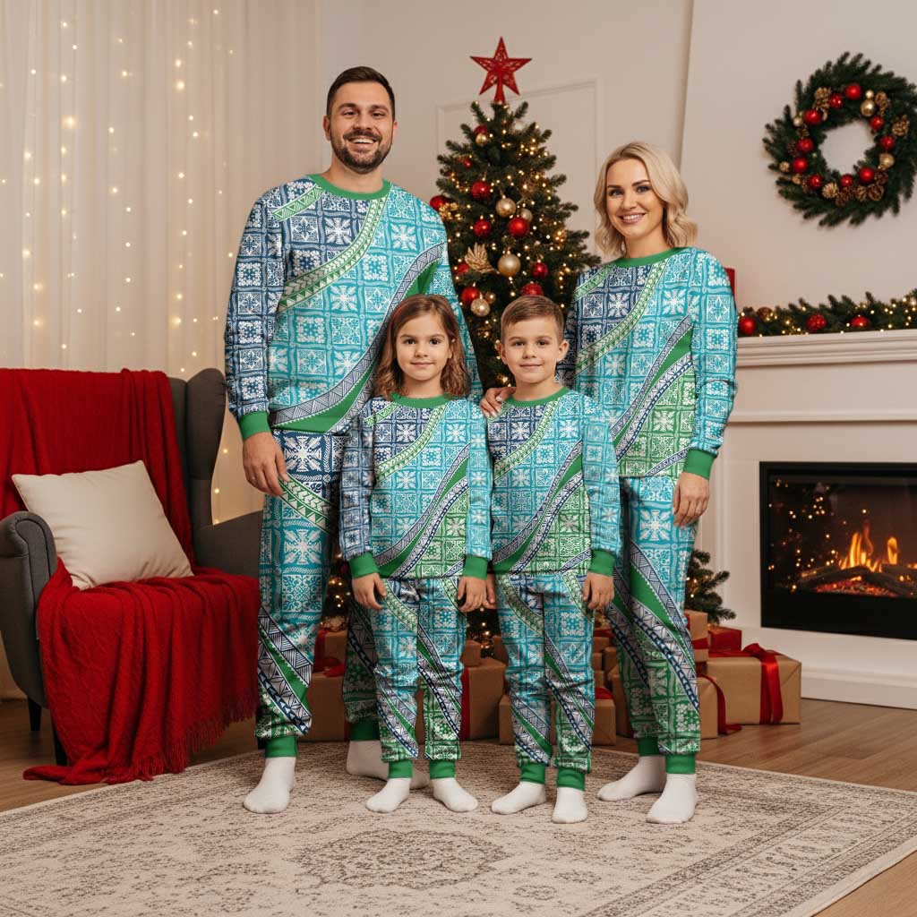 Hawaiian Quilt Pattern Christmas Pajama Set Fresh Color Mixed LT01 - Polynesian Pride