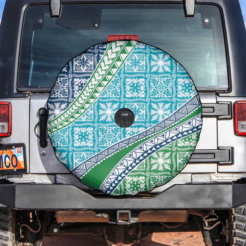 Hawaiian Quilt Pattern Spare Tire Cover Fresh Color Mixed LT01 Green - Polynesian Pride