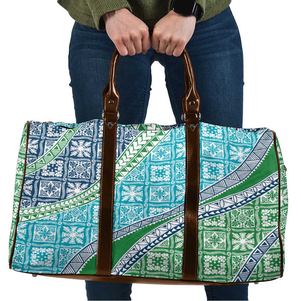 Hawaiian Quilt Pattern Travel Bag Fresh Color Mixed LT01 Green - Polynesian Pride