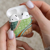 Hawaiian Quilt Pattern AirPods Case Green Chestnut Color Mixed LT01 - Polynesian Pride