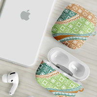 Hawaiian Quilt Pattern AirPods Case Green Chestnut Color Mixed LT01 - Polynesian Pride