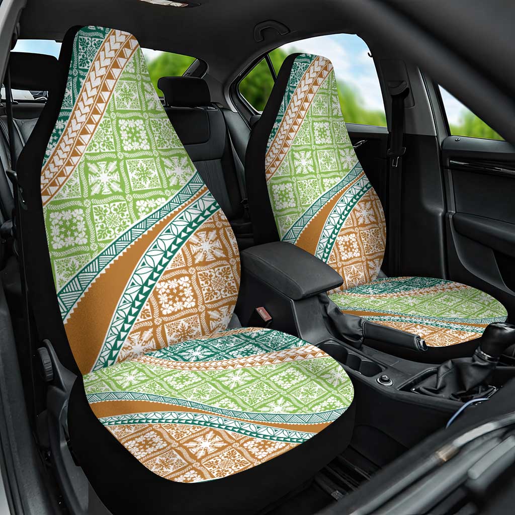 Hawaiian Quilt Pattern Car Seat Cover Green Chestnut Color Mixed LT01 One Size Green - Polynesian Pride