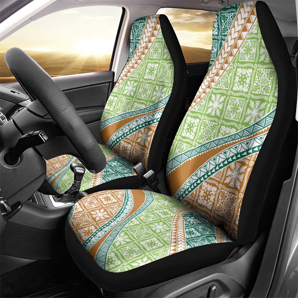 Hawaiian Quilt Pattern Car Seat Cover Green Chestnut Color Mixed LT01 - Polynesian Pride
