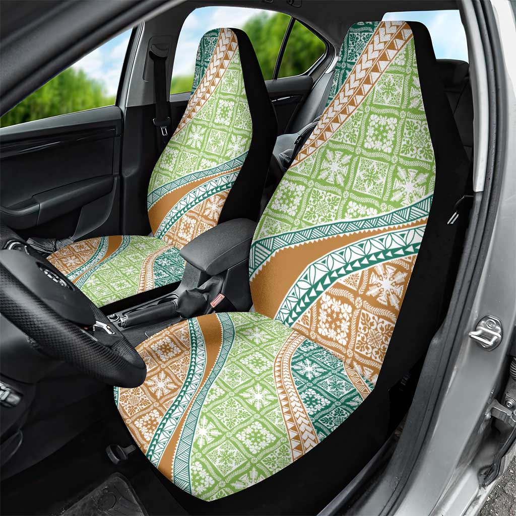 Hawaiian Quilt Pattern Car Seat Cover Green Chestnut Color Mixed LT01 - Polynesian Pride
