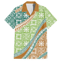 Hawaiian Quilt Pattern Hawaiian Shirt Green Chestnut Color Mixed LT01 Green - Polynesian Pride