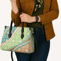 Hawaiian Quilt Pattern Leather Bag Green Chestnut Color Mixed LT01 - Polynesian Pride
