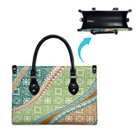 Hawaiian Quilt Pattern Leather Bag Green Chestnut Color Mixed LT01 - Polynesian Pride