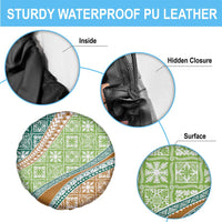 Hawaiian Quilt Pattern Spare Tire Cover Green Chestnut Color Mixed LT01 - Polynesian Pride
