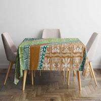 Hawaiian Quilt Pattern Tablecloth Green Chestnut Color Mixed LT01 - Polynesian Pride