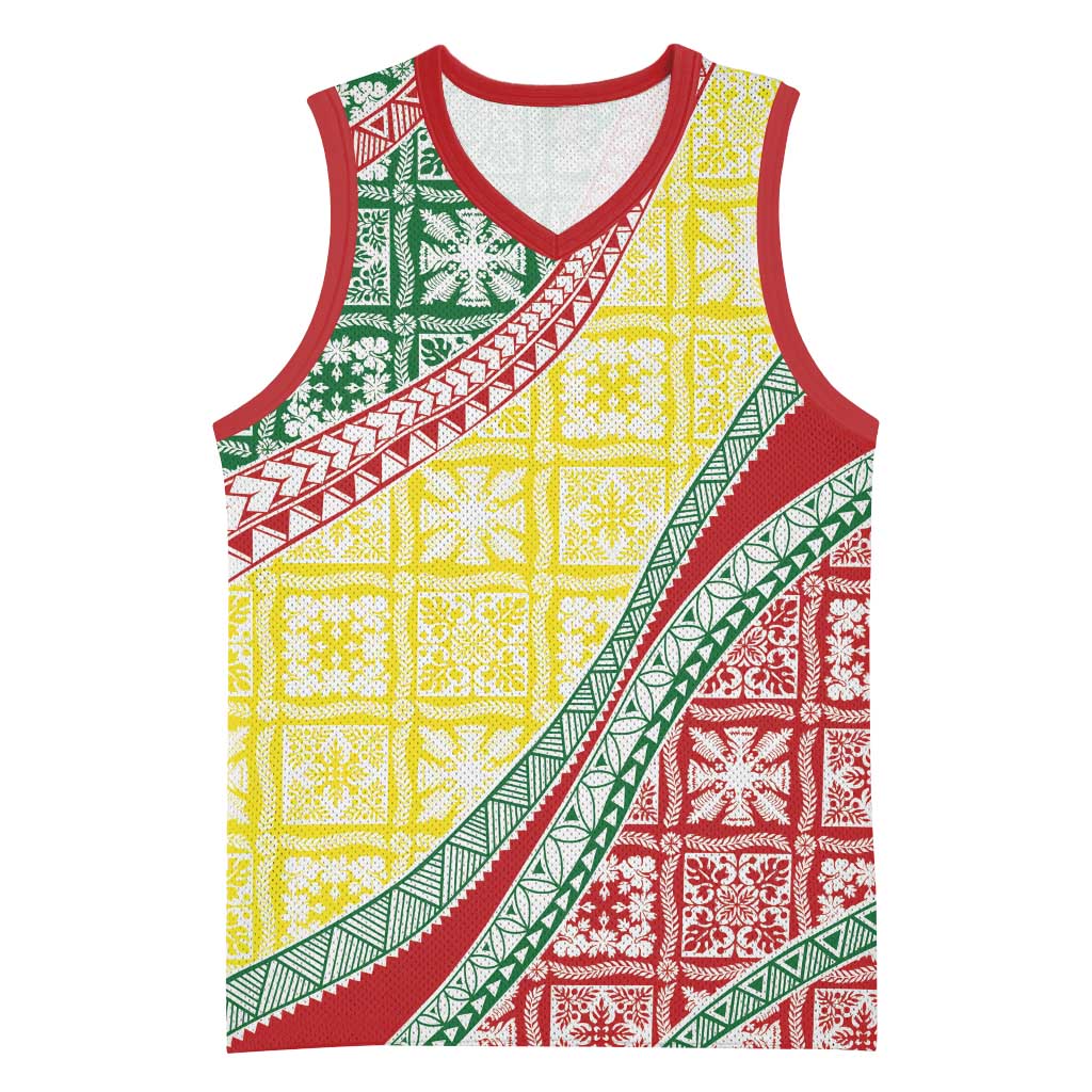 Hawaiian Quilt Pattern Basketball Jersey Special Color Mixed LT01 Unisex Multicolor - Polynesian Pride