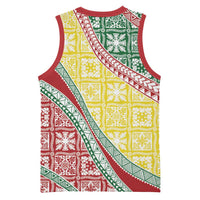 Hawaiian Quilt Pattern Basketball Jersey Special Color Mixed LT01 - Polynesian Pride