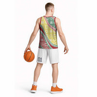 Hawaiian Quilt Pattern Basketball Jersey Special Color Mixed LT01 - Polynesian Pride