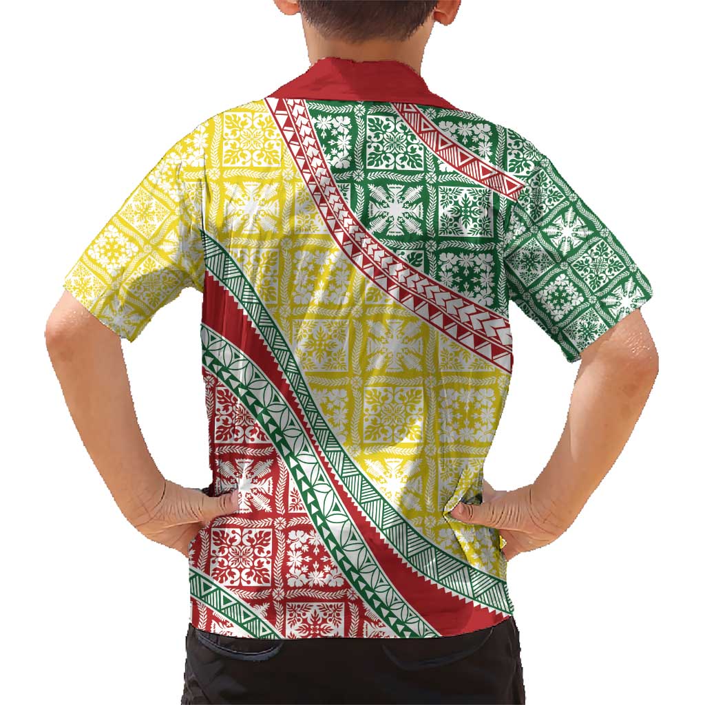 Hawaiian Quilt Pattern Kid Hawaiian Shirt Special Color Mixed LT01 - Polynesian Pride