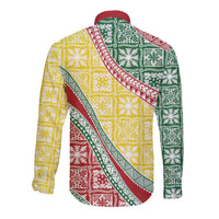 Hawaiian Quilt Pattern Long Sleeve Button Shirt Special Color Mixed LT01 - Polynesian Pride
