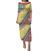 Hawaiian Quilt Pattern Puletasi Special Color Mixed LT01 Long Dress Multicolor - Polynesian Pride