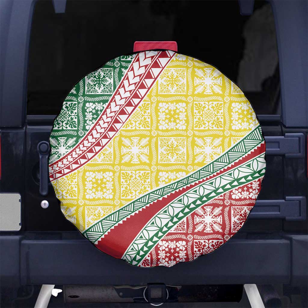 Hawaiian Quilt Pattern Spare Tire Cover Special Color Mixed LT01 No hole Multicolor - Polynesian Pride