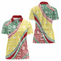 Hawaiian Quilt Pattern Women Polo Shirt Special Color Mixed LT01 - Polynesian Pride