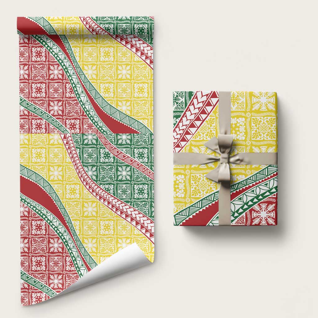 Hawaiian Quilt Pattern Wrapping Paper Special Color Mixed LT01 58" × 23" Multicolor - Polynesian Pride